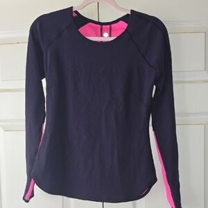 lululemon athletica Navy and Pink Long Sleeve Top